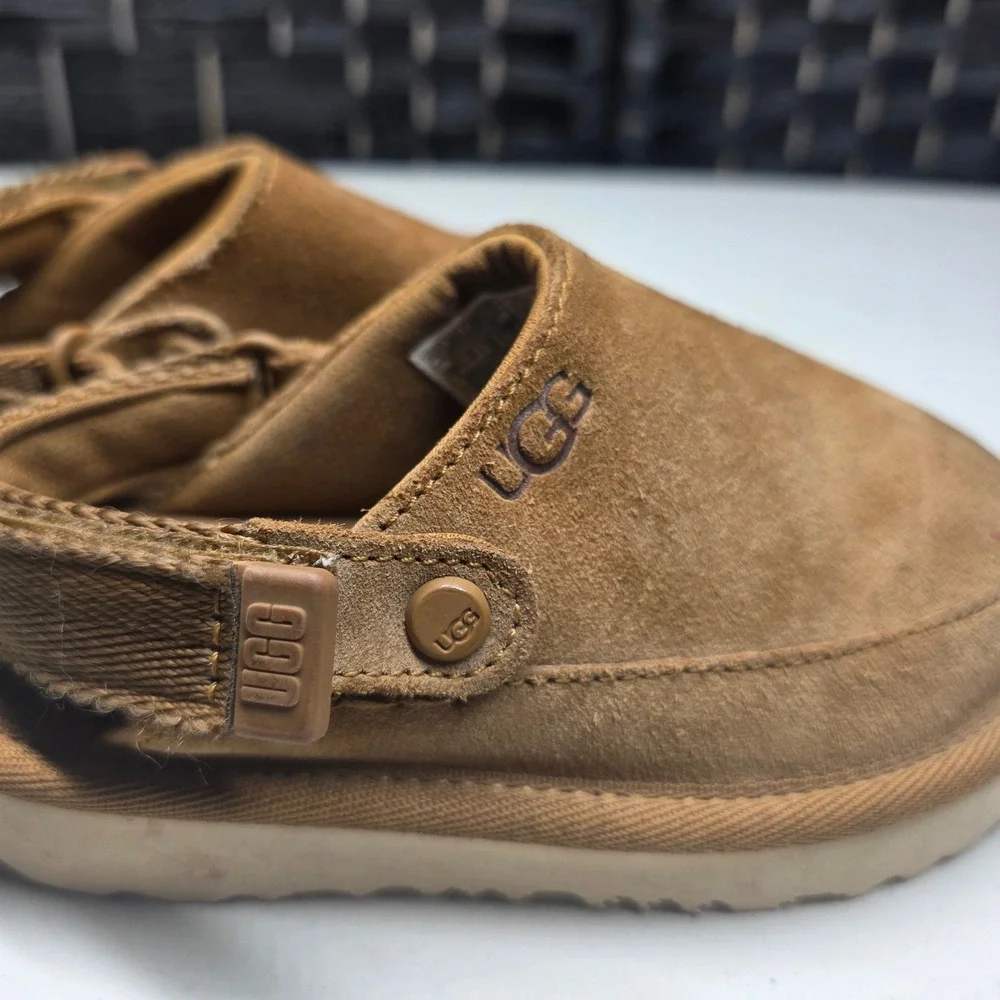 UGG GoldenGlow Toddler Sandals Chestnut Suede Strap Shoes 1159770T Size 8